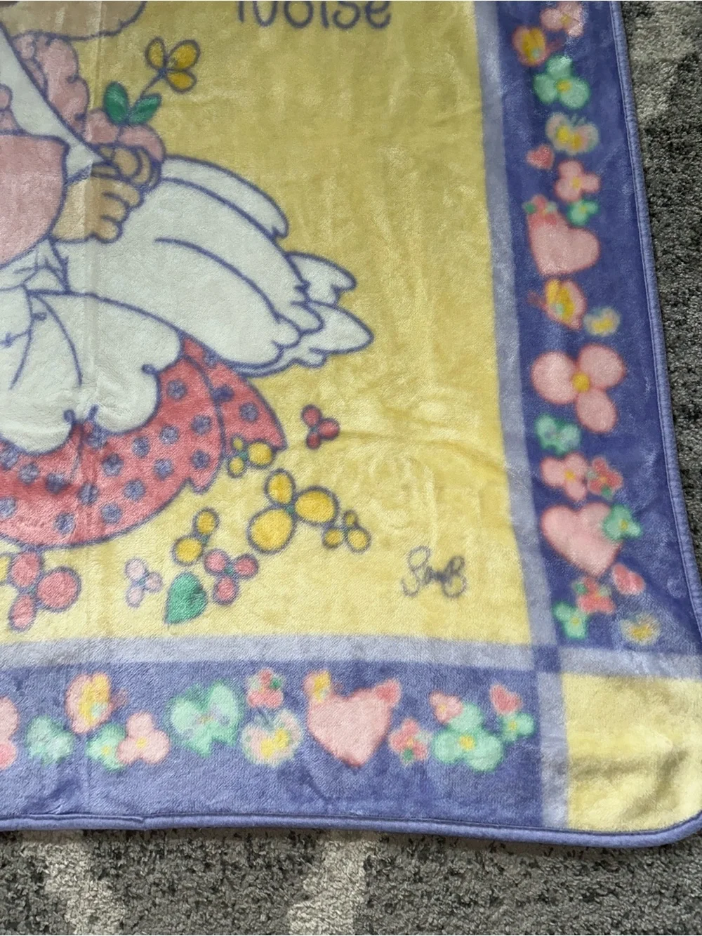 Precious moments throw blanket girl and goose a joyful noise pastel colors VTG